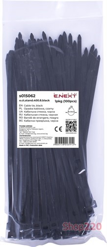 Кабельная стяжка 760мм х 9мм, черный, e.ct.stand.760.9.black Enext s015068 - фото 102320