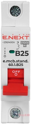 Автомат 25 А, 1-фазный, тип В, e.mcb.stand.60.1.B25 Enext