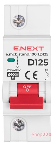 Автомат 125 А, 1-фазный, тип D, e.mcb.stand.100.1.D125 Enext