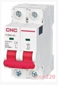 Автоматический выключатель 32 А, 2-полюсный, тип C, YCB6Н-63 CNC - фото 105432