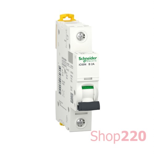 Автоматический выключатель 2А, 1 полюс, кривая B, IC60N Acti9 Schneider Electric - фото 105599