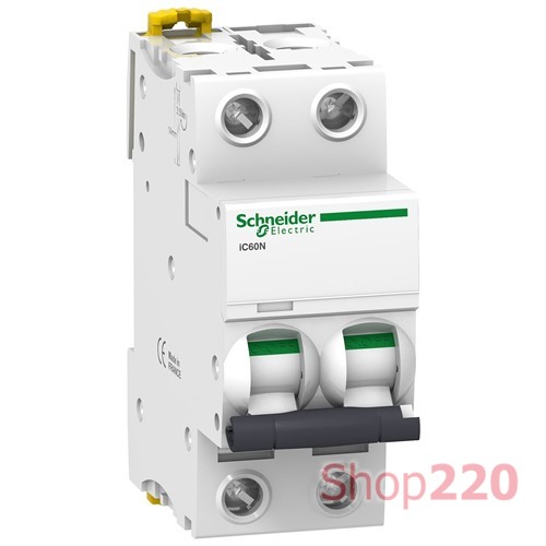 Автоматический выключатель 32А, 2 полюса, кривая B, IC60N Acti9 Schneider Electric
