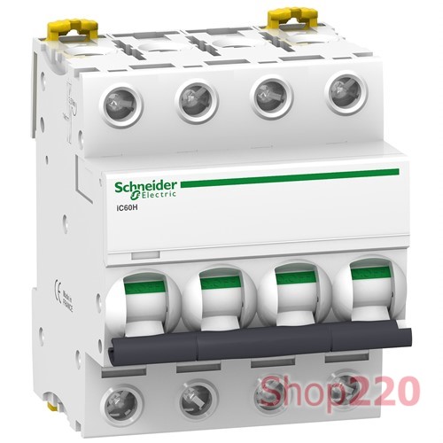 Автоматический выключатель 3А, 4 полюса, кривая C, IC60H Acti9 Schneider Electric - фото 105764