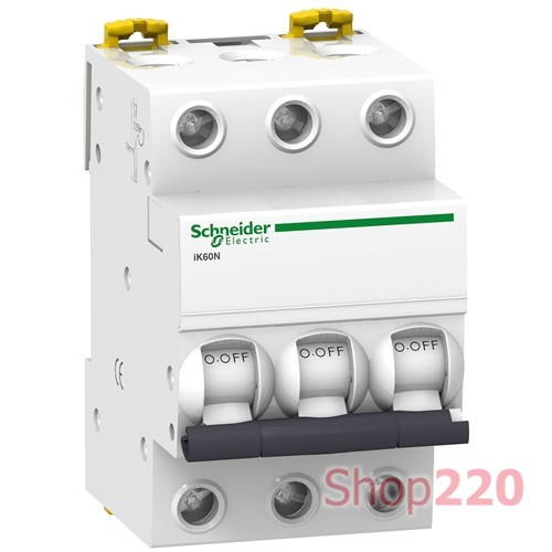 Автоматический выключатель 63А, 3 полюса, кривая B, IK60N Acti9 Schneider Electric
