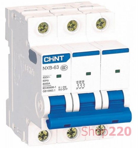 Модульный автомат 40А, 3 полюса, тип С, NXB-63 Chint