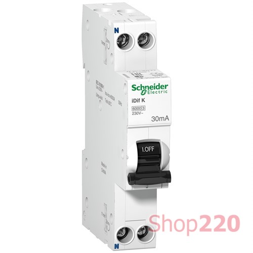 Дифавтомат 32А, 30мА, кривая C, тип AC, IDIF K Acti9 Schneider Electric