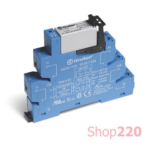 Реле ИФМ; 2CO; 8A; 230-240В AC; AgNi; LED; защита кот.; зажим.; DIN-рейка; 14мм