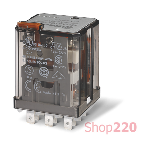 Реле; 3NO; 16A; 230В AC; AgCdO; силовое; зазор >3мм; розетка S92/Faston187; RT I