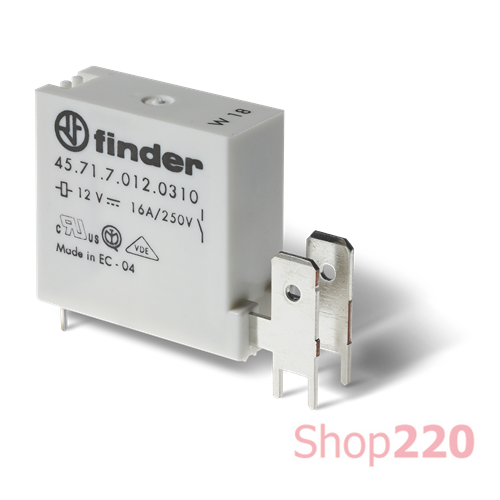 Реле; 1NO; 16A; 24В DC чк; AgCdO; миниатюрное; ДМ+Faston250; RT II; +125°C