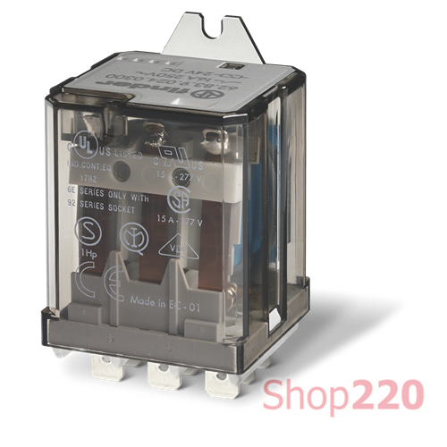 Реле; 3CO; 16A; 12В DC; AgCdO; силовое; зад.фланец; Faston250; RT I