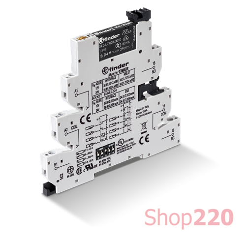 Таймер ИФМ; MasterTIMER; 1CO; 6A; 12В AC/DC; AgNi; AI,BE,CE,DE,DI,EE,GI,SW; 0.1с-6год; LED; OUT защита; зажим.; DIN-рейка; 6.2мм