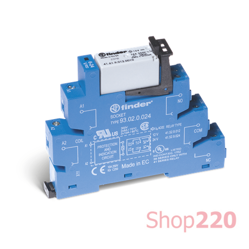 Реле ИФМ; 1CO; 16A; 60В DC чк; AgNi; LED; защита кот.; зажим.; DIN-рейка; 14мм