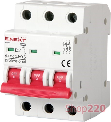 Автомат 6 А, 3-фазный, тип D, e.mcb.pro.60.3.D.6  Enext