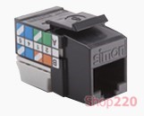 Компьютерный модуль RJ45 6, UTP, Keystone, черный, К45 Simon CJ645U - фото 114593