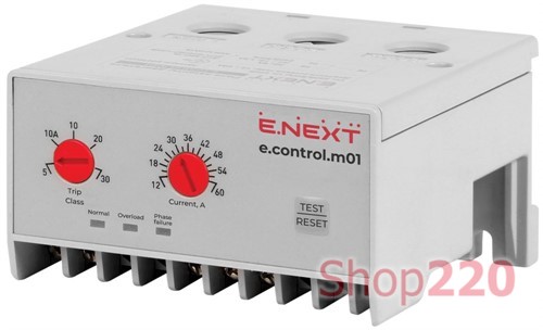 Реле защиты двигателя 12-60А, e.control.m01 Enext - фото 115480