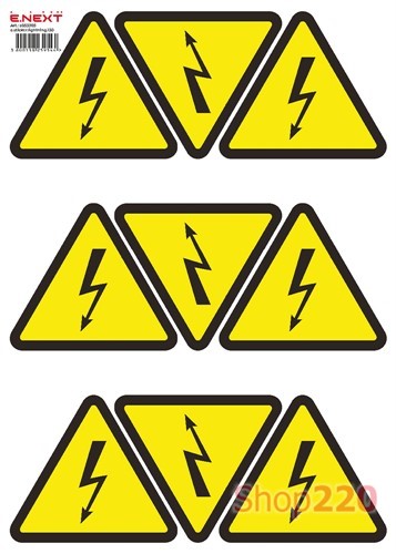 Самоклеящаяся наклейка Молния (130х130х130мм) 8 шт/лист, e.sticker.lightning.130 Enext - фото 115819