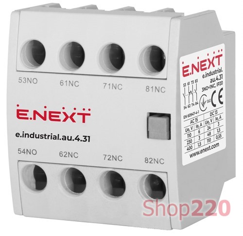 Дополнительный контакт 3no+1nc, e.industrial.au.4.31 Enext - фото 117481