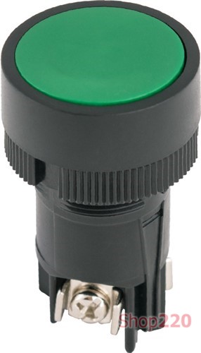 Кнопка пластиковая без фиксации зеленая 1NO+1NC, e.mb.ea135 Enext - фото 117780