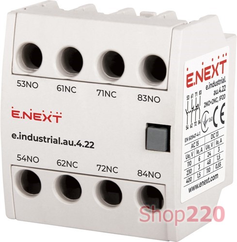 Дополнительный контакт 2no+2nc, e.industrial.au.4.22 Enext - фото 119436