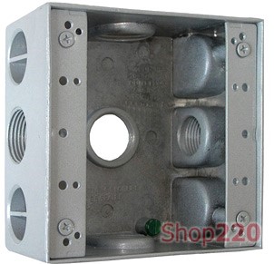 Коробка распределительная металлическая без крышки с 5 резьбовыми вводами 3/4", e.industrial.pipe.db.thread.5.3/4" Enext - фото 120538