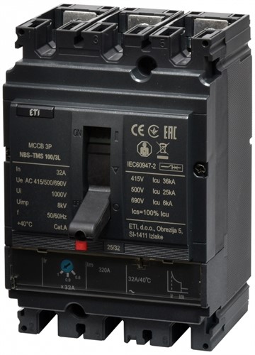 Автоматический выключатель 32A 3P, 36kA, (0.8-1)In/фикс., NBS-TMS 100/3L
