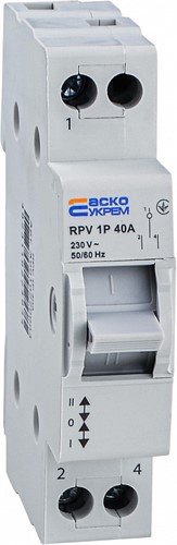 Ручной переключатель ввода (I-0-II) 40A 1P RPV АСКО