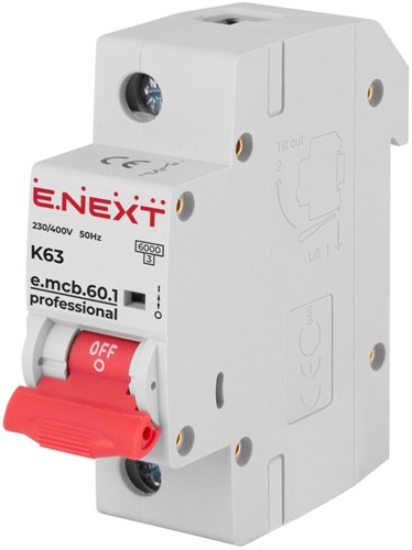 Автомат 63 А, 1-фазный, тип K, e.mcb.pro.60.1.K 63 new Enext