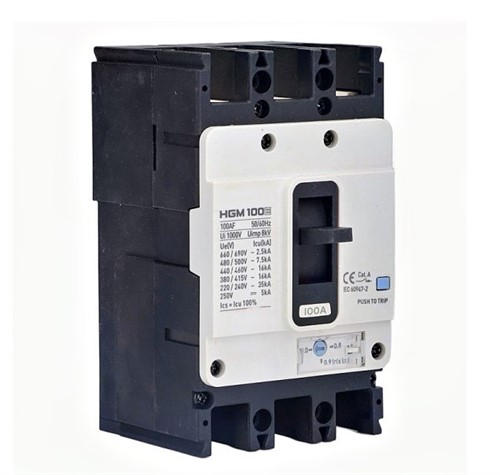 Автоматический выключатель MCCB HGM 3P 80А Icu-16kA (0.8 – 1.0) x In