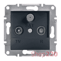 Розетка TV/R/SAT проходная 8дБ, антрацит, EPH3500371 Asfora Schneider