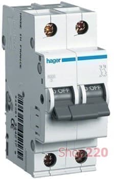 Автоматический выключатель 20 А, 1 фаза + ноль, С, 6 kA MC520A Hager
