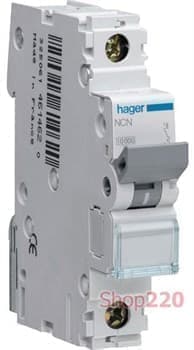 Автоматический выключатель 6 А, 1 полюс, С, 10 kA NCN106 Hager