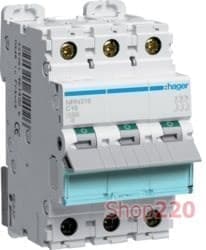 Автоматический выключатель 3 А, 3 полюса, D, 25 kA NSN303 Hager