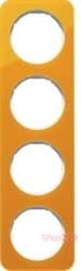 Рамка 4 поста, оранжевый прозрачный/полярная белизна, акрил, R.1 Berker - фото 34651