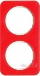 Рамка 2 поста, красный прозрачный/полярная белизна, акрил, R.1 Berker - фото 34733
