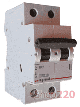 Автоматический выключатель 25А, 2 полюса, тип С, 419699 Legrand RX3 - фото 37012