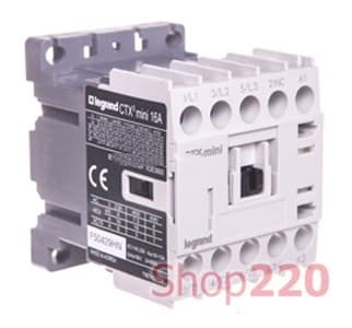 Контактор 16 А, катушка 110 В AC, 3 полюса, Legrand 417064 mini CTX3
