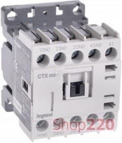 Контактор 16 А, катушка 110 В AC, 4 полюса, Legrand 417144 mini CTX3
