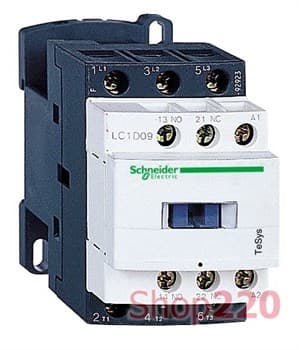 Контактор 9 A, катушка 220В AC, 3 полюса, LC1D09M7 Schneider Electric - фото 38912