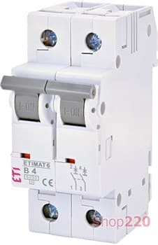 Автоматический выключатель 4А, 2 полюса, тип B, Eti 2113511 - фото 46530