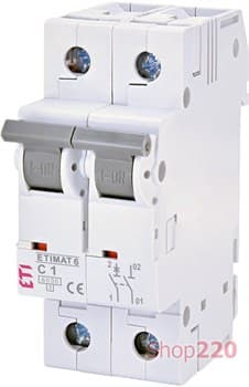 Автоматический выключатель 1А, 2 полюса, тип C, Eti 2142504 - фото 46584