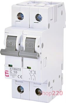 Автоматический выключатель 10А, 2 полюса, тип C, Eti 2143514 - фото 46605