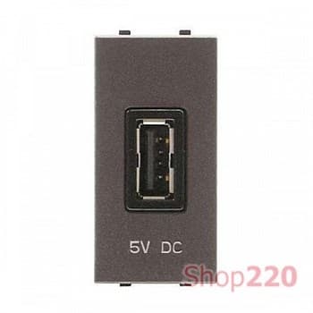 Розетка USB для зарядки, 1мод., антрацит, Zenit ABB N2185 AN - фото 61222