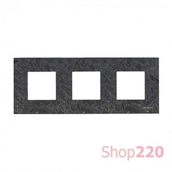 Рамка 3 поста, сланец, Zenit ABB N2273 PZ