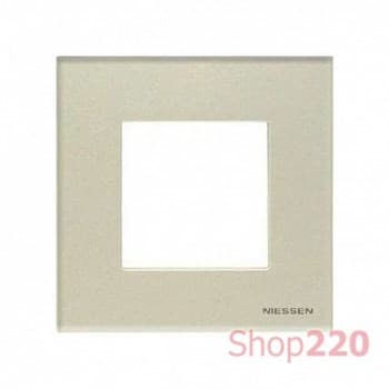 Рамка 1 пост, стекло жемчужное, Zenit ABB N2271 CP - фото 61320