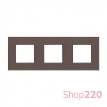 Рамка 3 поста, стекло кофейное, Zenit ABB N2273 CC