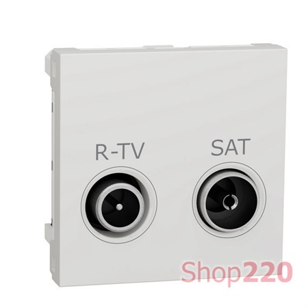 Розетка R-TV SAT одинарная, белый, 2 модуля, Unica New Schneider NU345418 - фото 68724