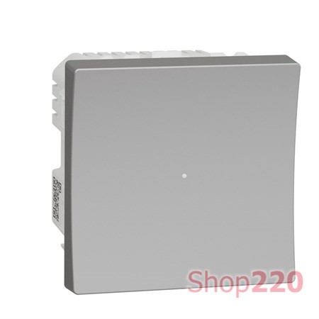 Диммер кнопочный для LED ламп Wiser, алюминий, 2 модуля, Unica New Schneider NU351530
