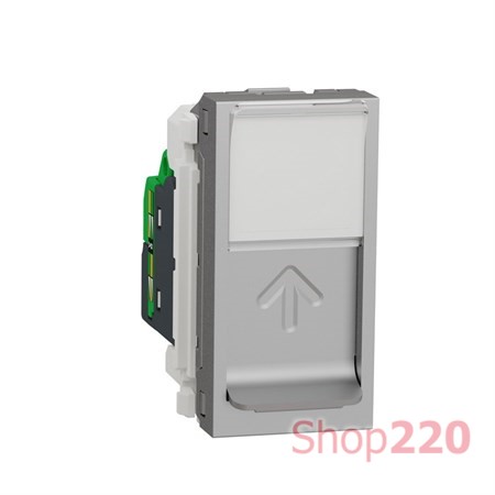 Розетка компьютерная RJ45, 6 STP, алюминий, 1 модуль, Unica New Schneider NU341630 - фото 68792