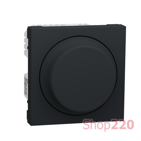 Диммер поворотный для LED ламп Wiser, антрацит, 2 модуля, Unica New Schneider NU351654