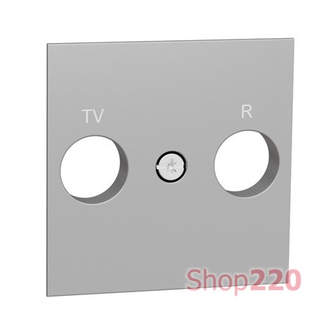 Центральная плата розетки TV / FM , алюминий, 2 модуля, Unica New Schneider NU944030